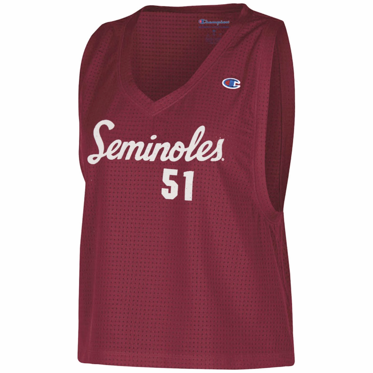 Champion Women's Seminoles 51 Mesh V-neck Tank - Garnet NonIrritating Seams intermittent use