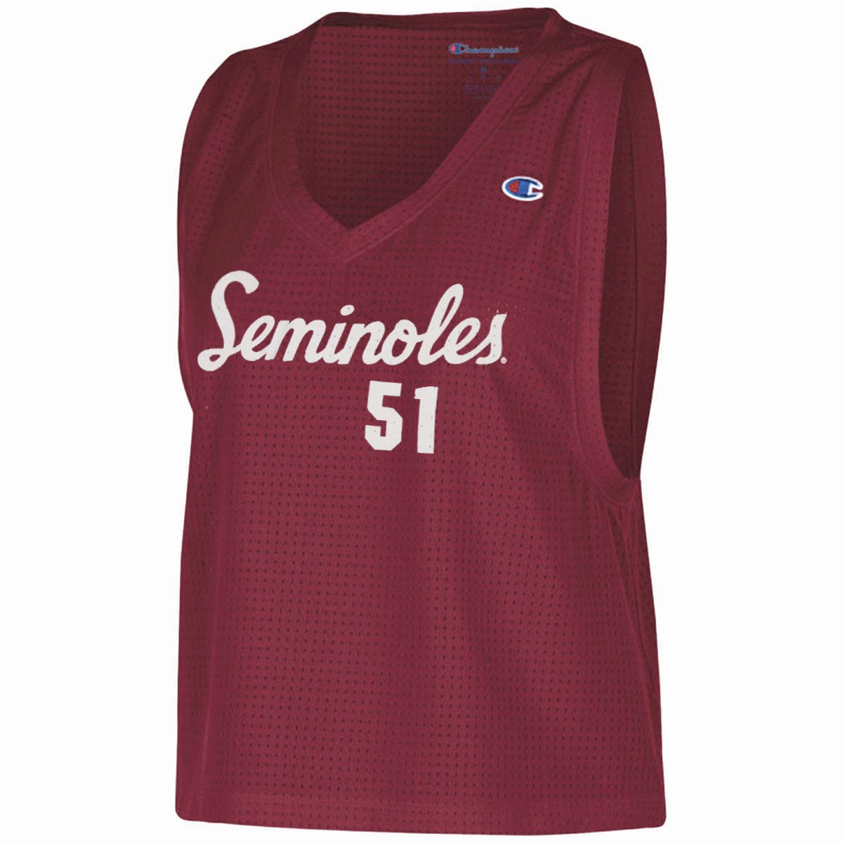 Champion Women's Seminoles 51 Mesh V-neck Tank - Garnet Seam Free Technology Navigation - equipped