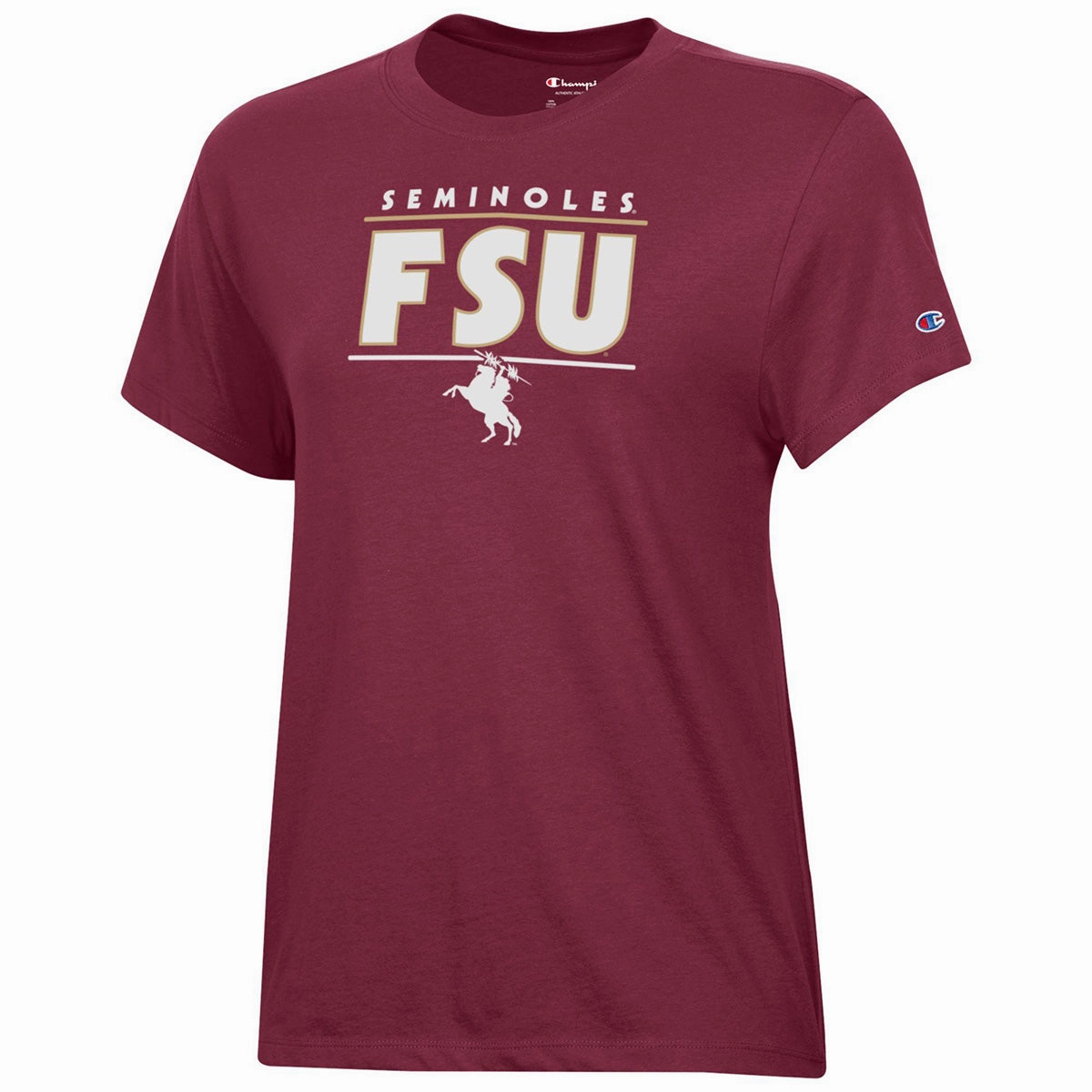 On-the-Go Fashion Fashionable Piece Champion Women's Seminoles/FSU Unconquered Silhouette Short Sleeve T-shirt - Garnet