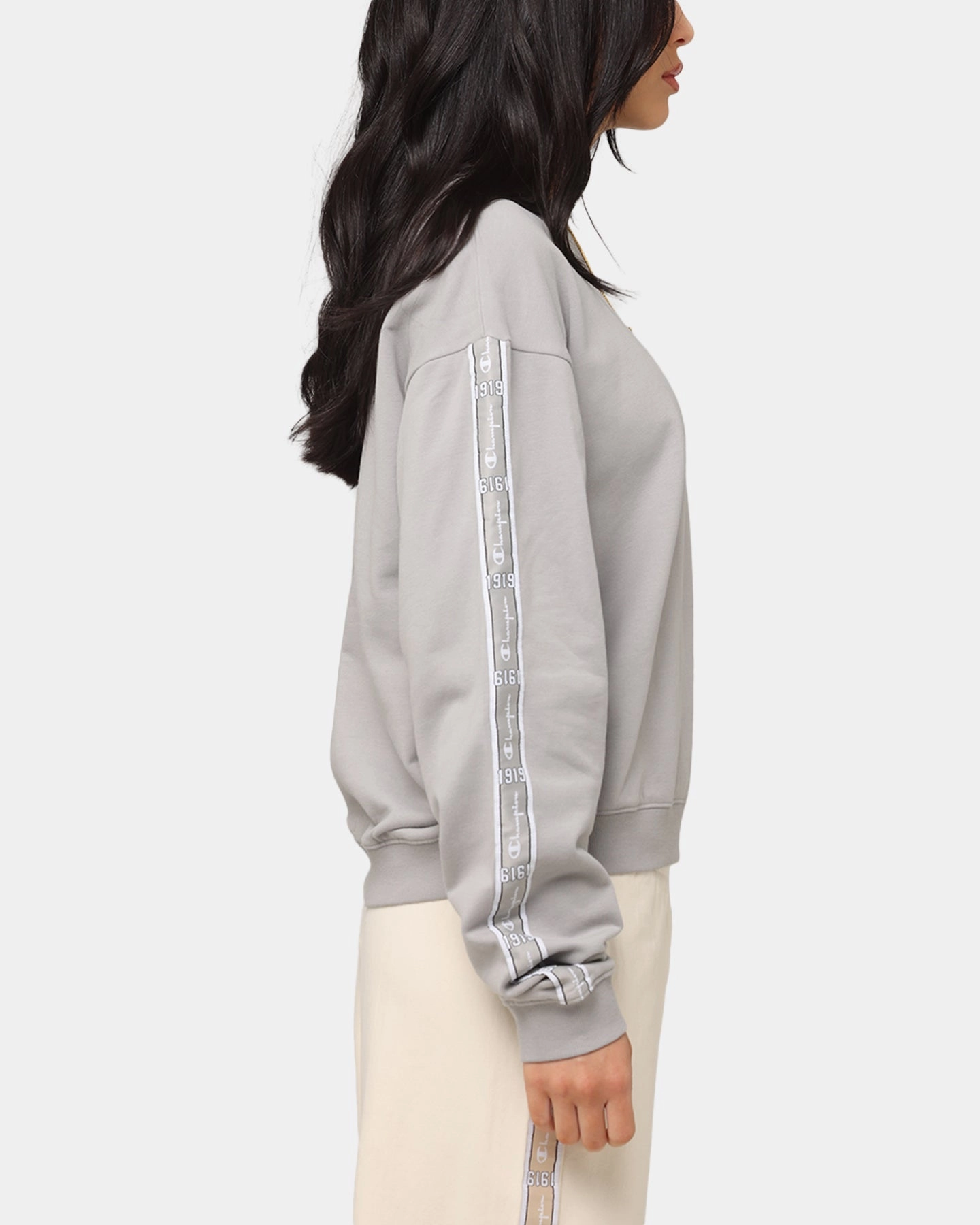 Champion Women's SPS Taping Crewneck Grey Nano Coated Fabric