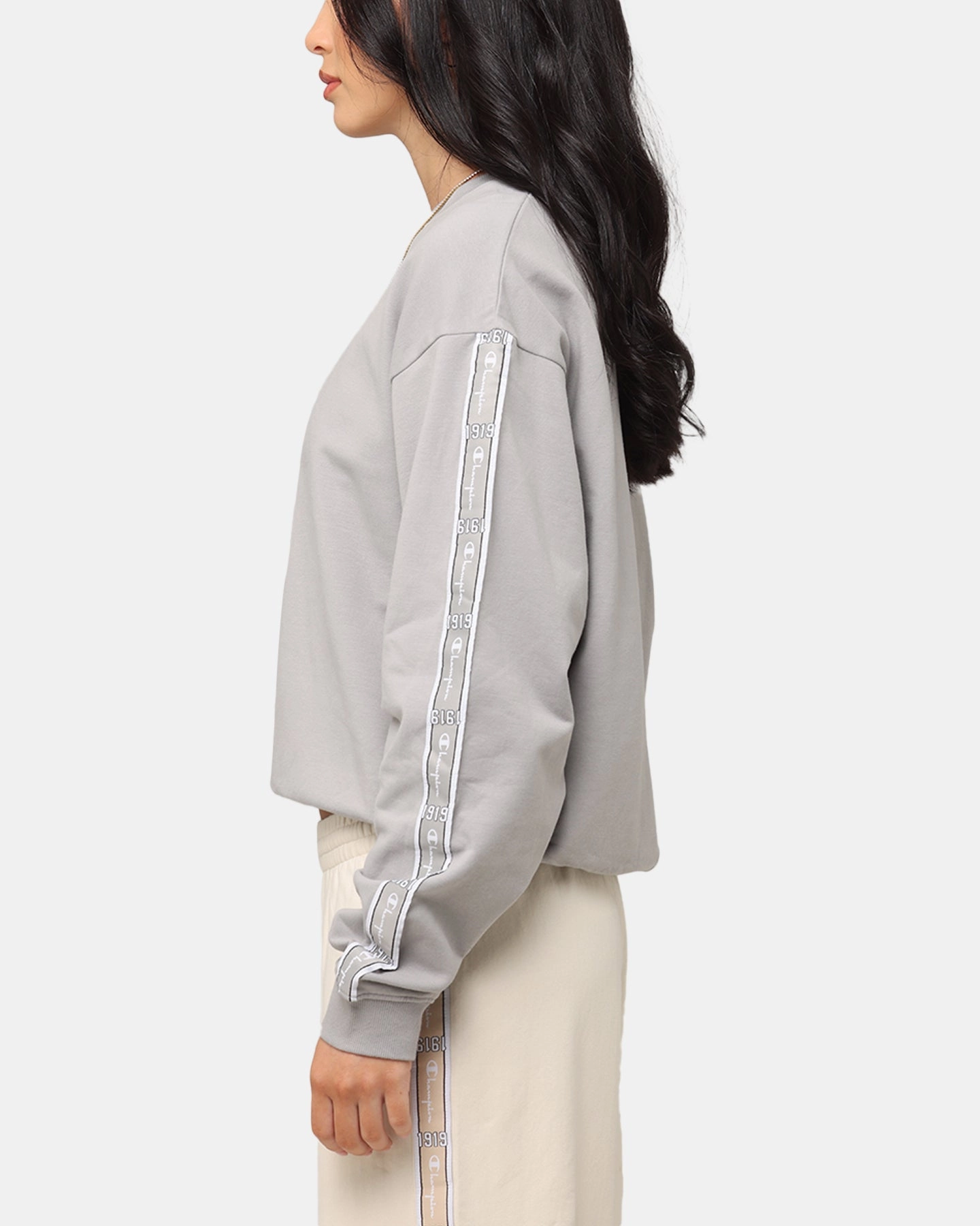 Champion Women's SPS Taping Crewneck Grey Stole variety