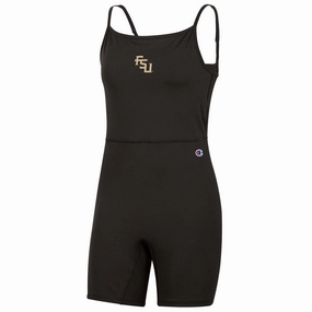 Solid color purity Chic and Cozy Wear Champion Women's Stacked FSU Unitard - Black