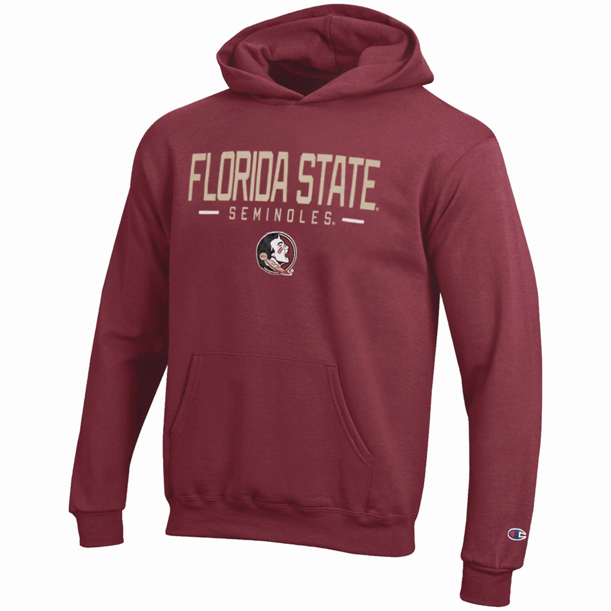 HeatReflectiveLining Champion Youth Florida State Seminoles Seminole Logo Hood - Garnet