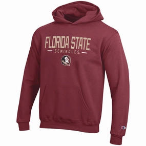 Elasticated Waistband Foldable Design Champion Youth Florida State Seminoles Seminole Logo Hood - Garnet