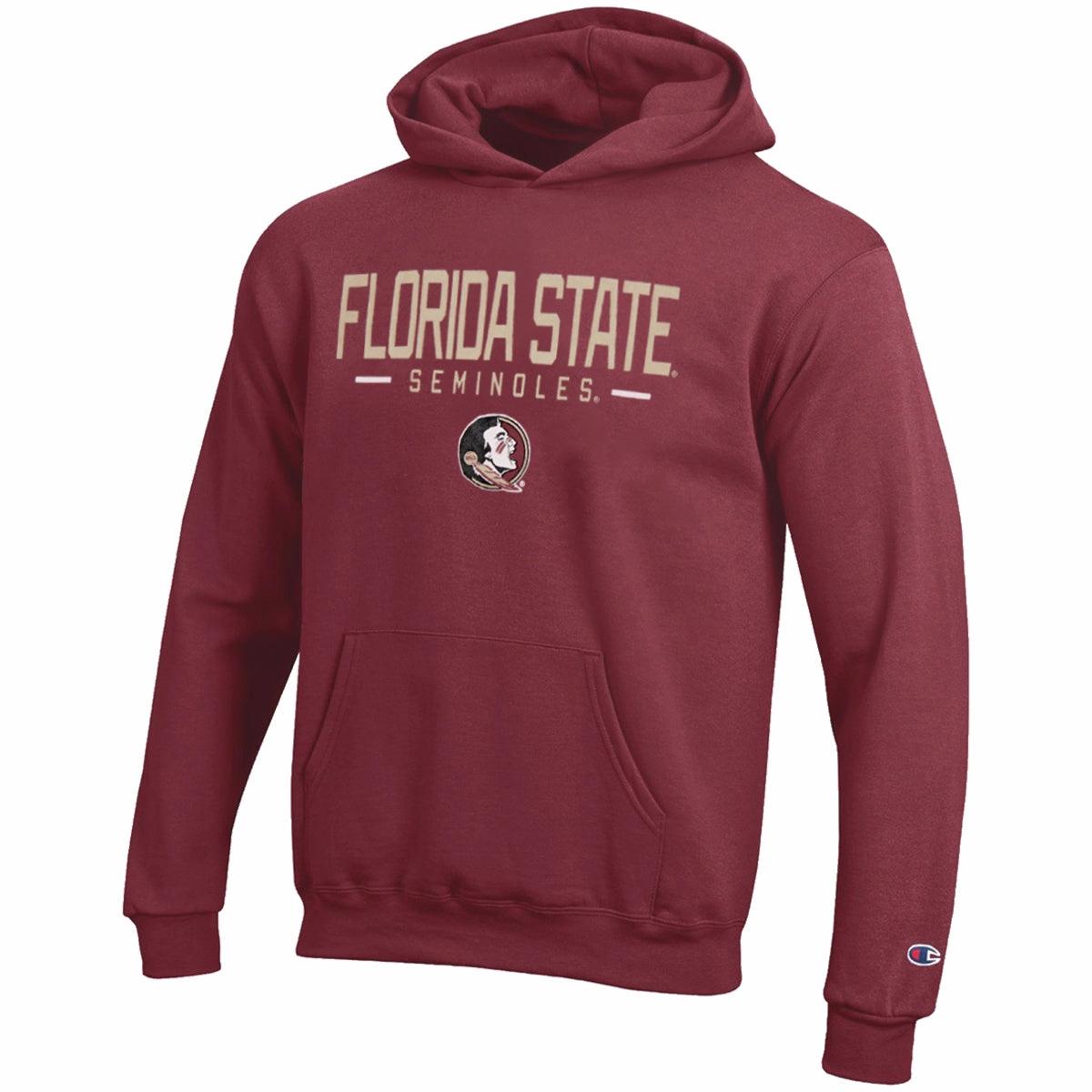 AirflowVents TapedSeamConstruction Champion Youth Florida State Seminoles Seminole Logo Hood - Garnet