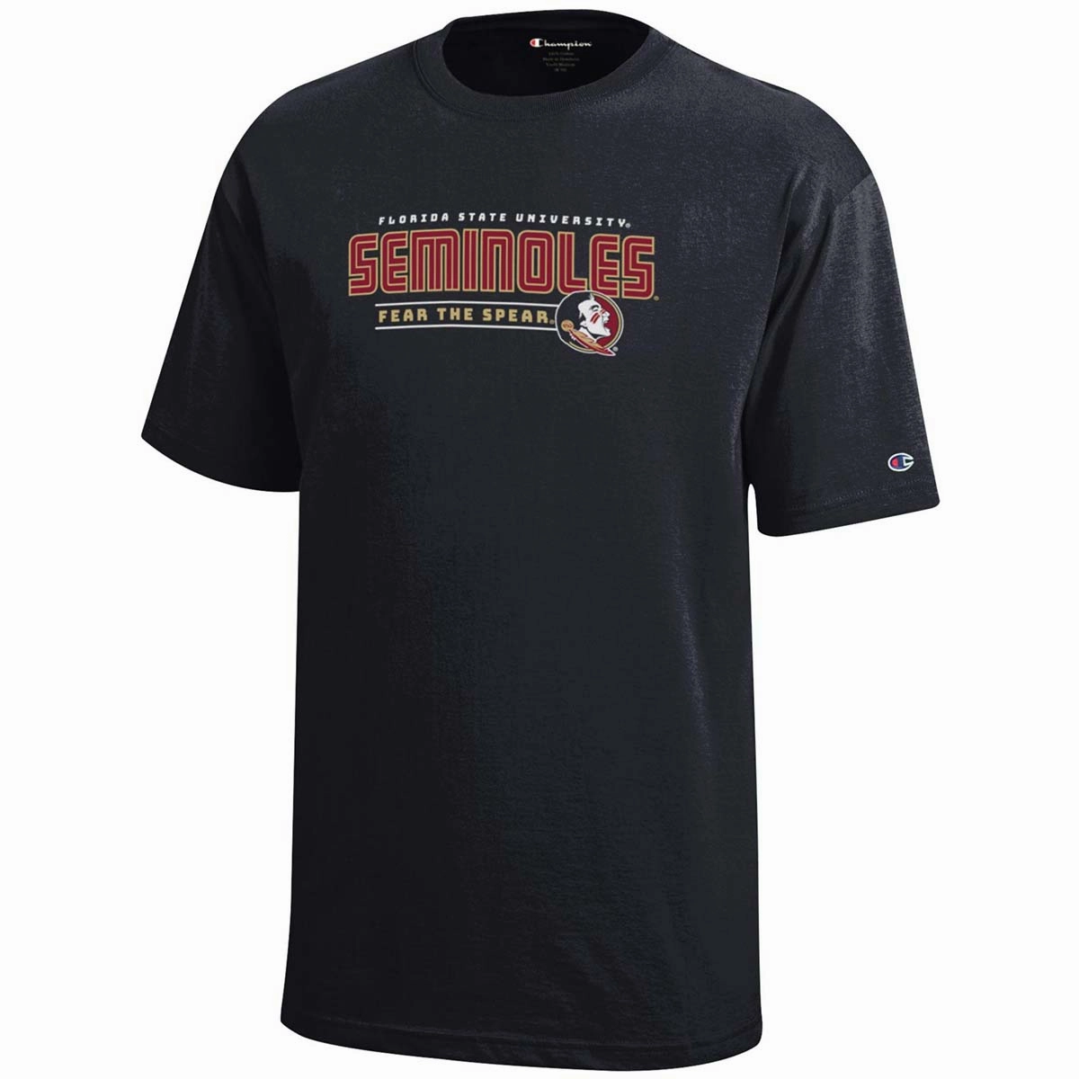 perfect for all-day wear Smart Outfit Champion Youth Florida State University Seminoles/Seminole Logo Design Short Sleeve T-shirt - Black