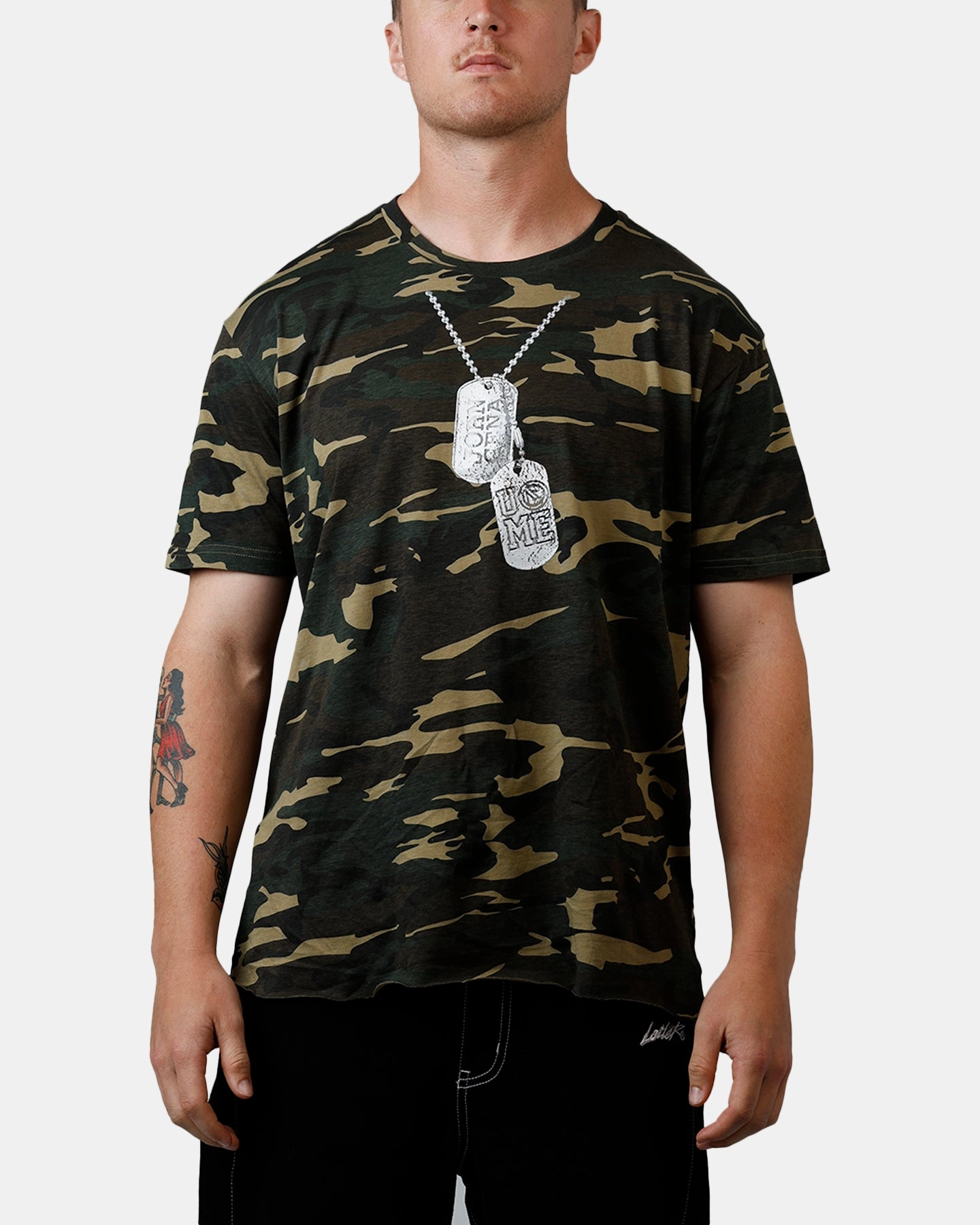 Culture Kings X WWE John Cena Ruthless Aggression Vintage T-Shirt Woodland Camo Reinforced Hemline Outdoor Light