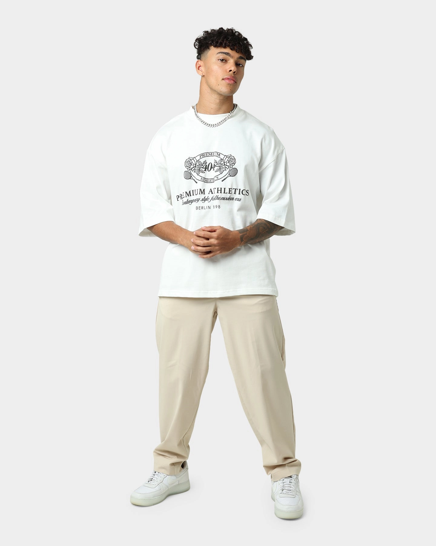 High-End Quality 404 Premium Athletics Heritage T-Shirt Off White