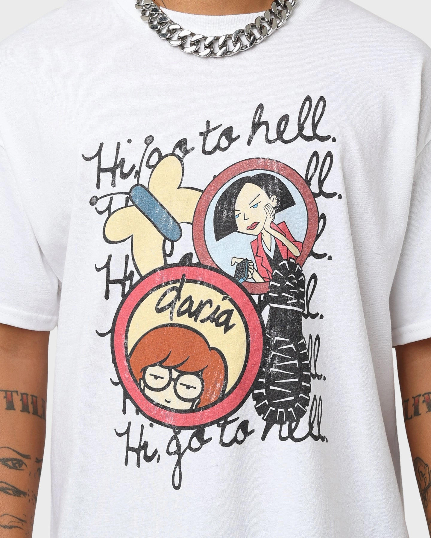 American Thift X Daria Go To Hell T-Shirt White Organic Cotton Minimalist Comfort