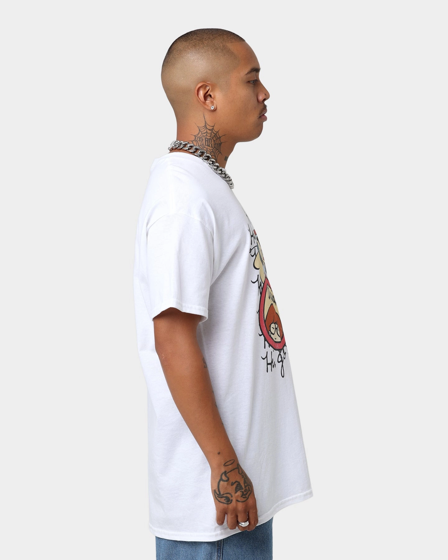 American Thift X Daria Go To Hell T-Shirt White ThermoregulatingFabric Essential Top
