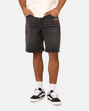 compression support fall shorts Loiter Sk8 Jorts Washed Black