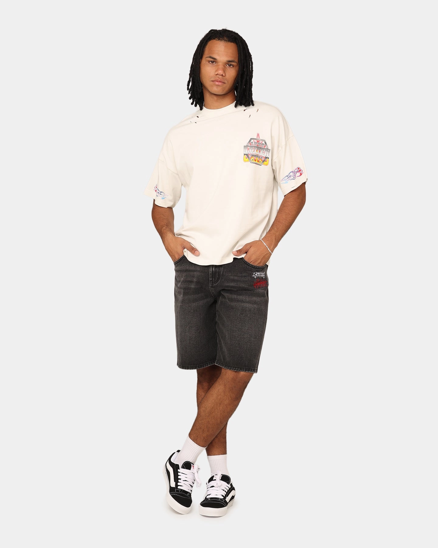 Simple Appeal Abrasion Resistant Material Loiter Sk8 Jorts Washed Black