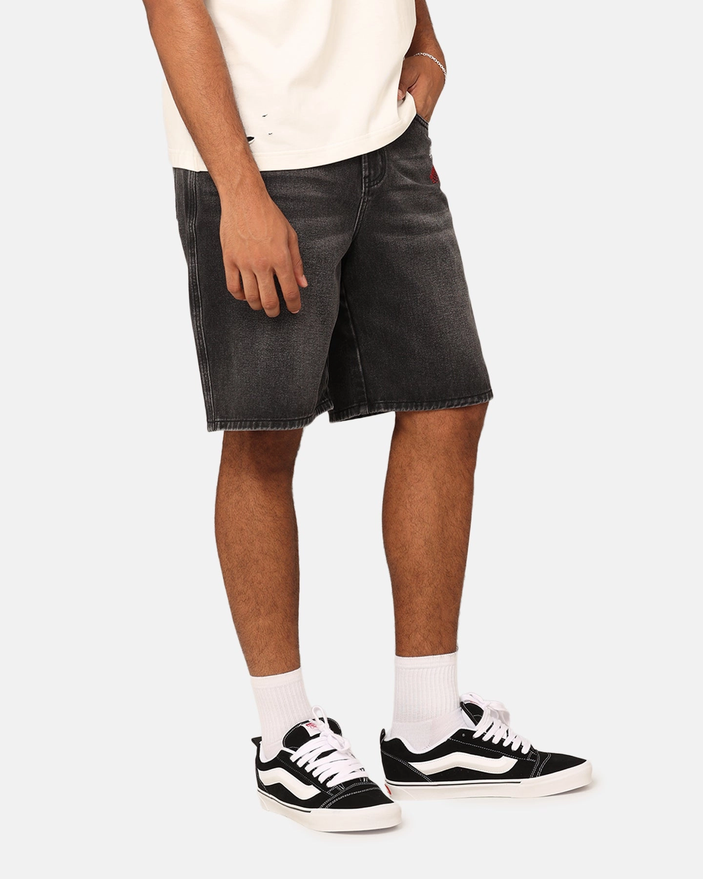 Loiter Sk8 Jorts Washed Black compression support