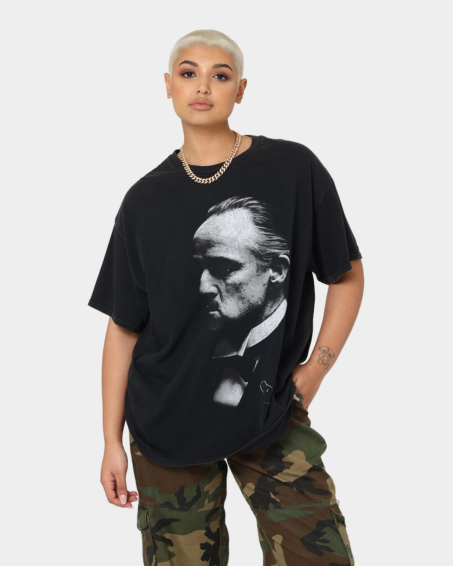 Heat Transfer Printing Weekend Smart American Thrift X The Godfather The Don Vintage T-Shirt Black Wash