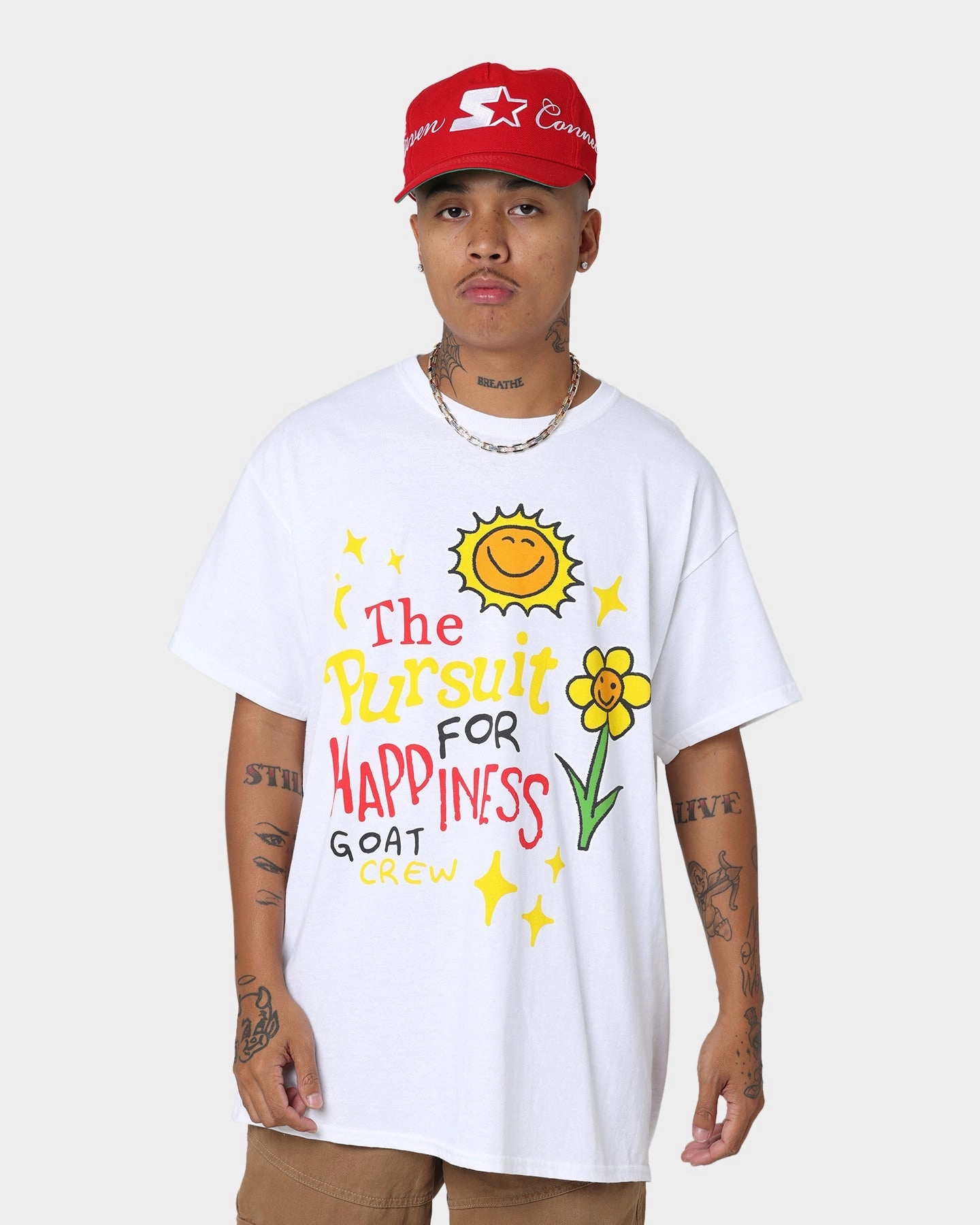 Outdoor Comfort Goat Crew Pursuit 4 Happiness T-Shirt White