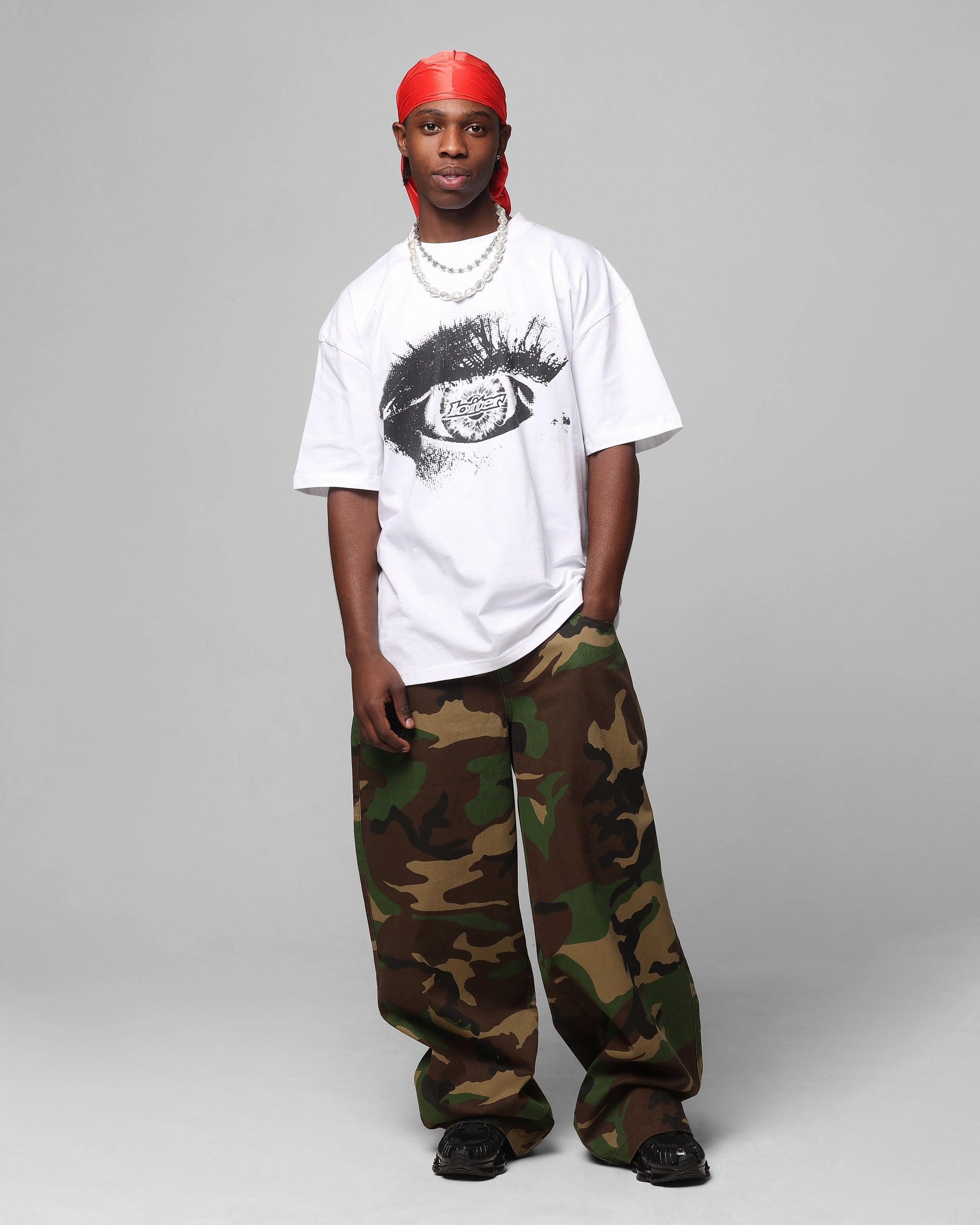 Loiter All Seeing Eye T-Shirt White SoftenedNeckline Chafe Free Armhole