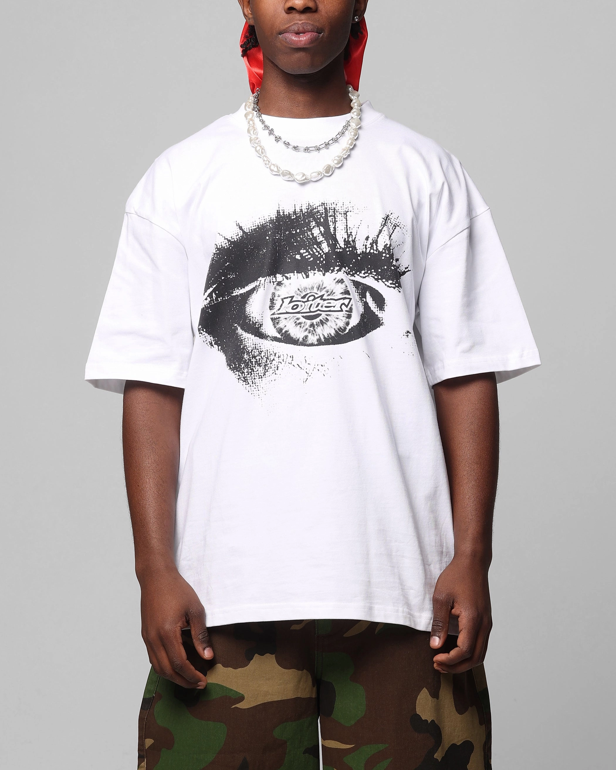 Scoop neck femininity WrinkleResistant Loiter All Seeing Eye T-Shirt White