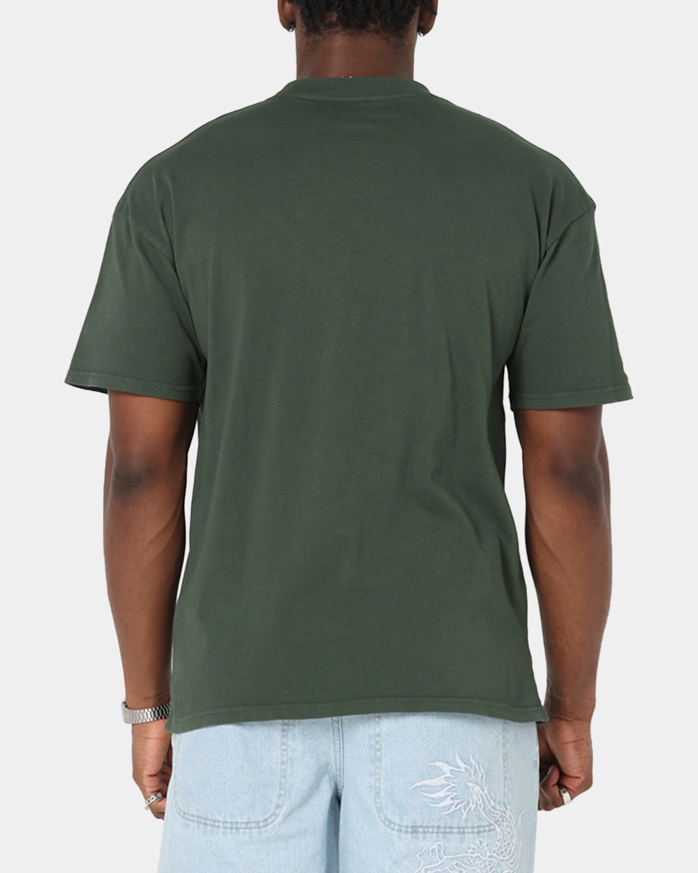 Fade Resistant Coating Simple and Relaxed Ed Hardy Cross My Heart T-Shirt Pine Green