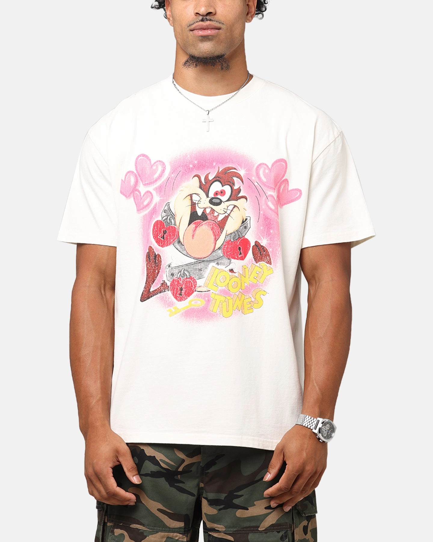 yoga clothing Goat Crew X Warner Bros. Looney Tunes In Love Looney Heavyweight T-Shirt Off White