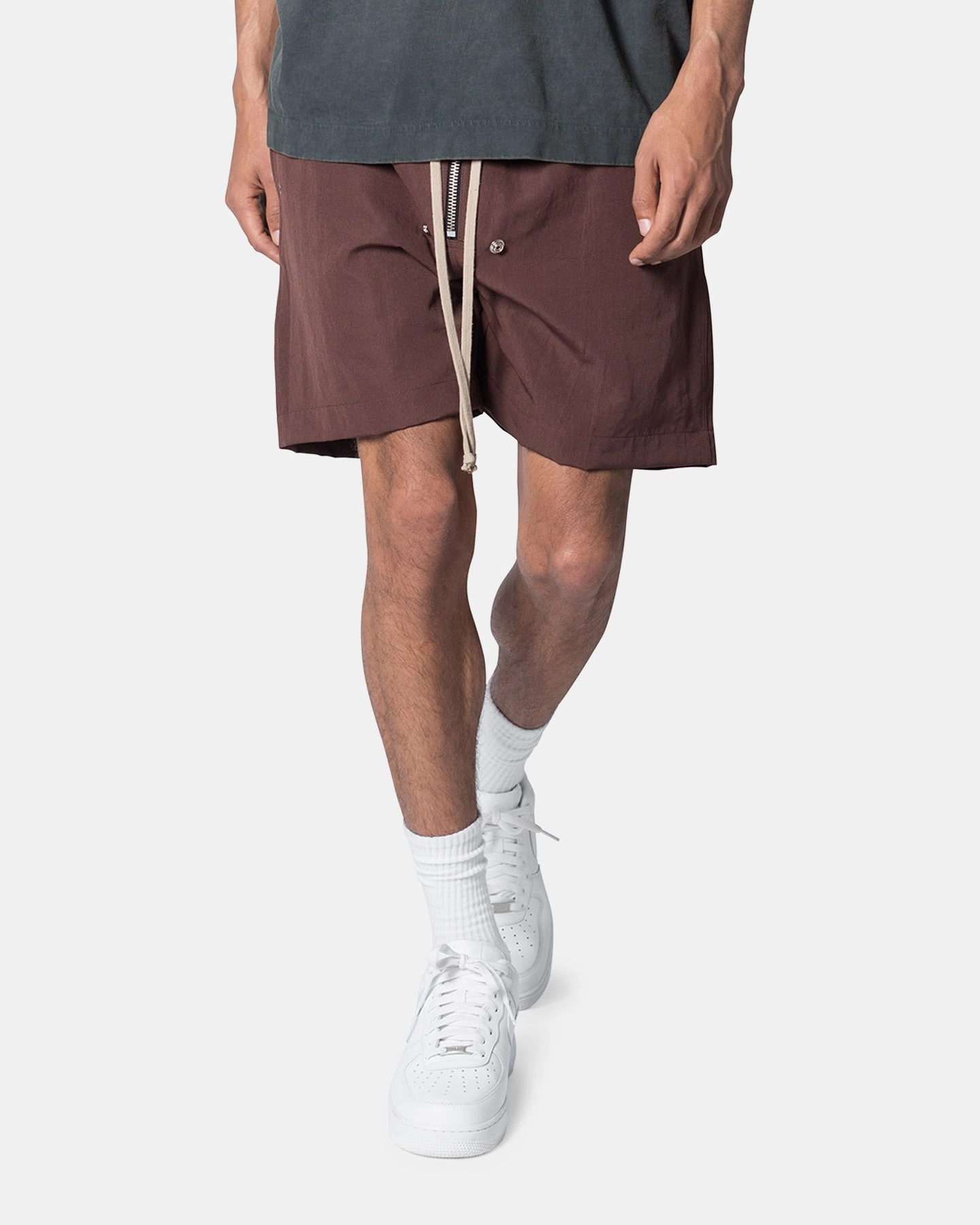 MNML Mud Shorts Brown Versatile Layering FoldOverClosure