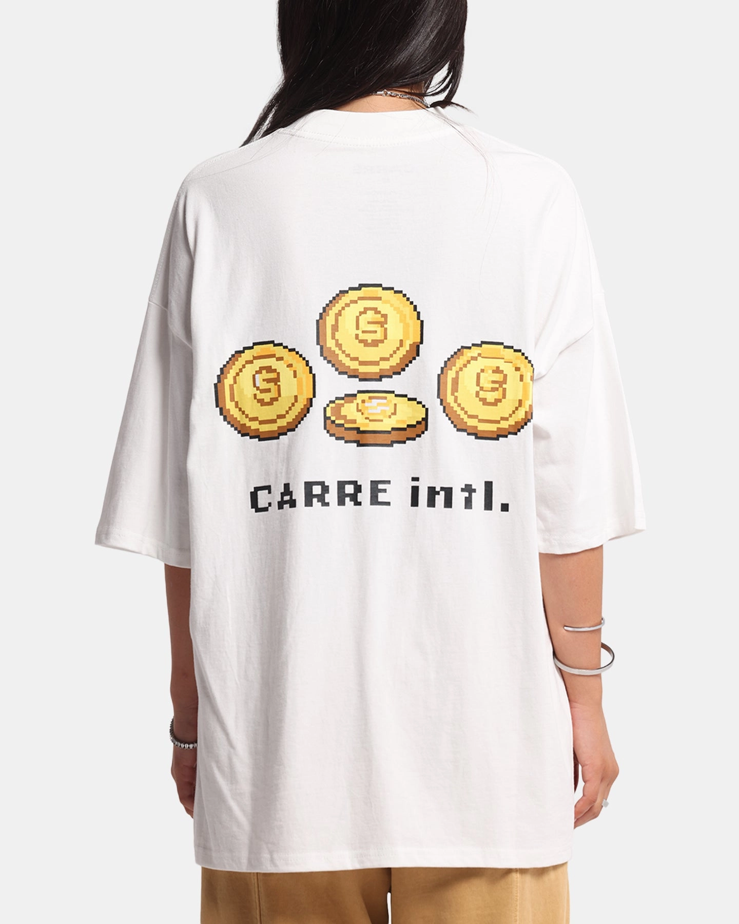Carre Level Up Mock Neck T-Shirt Off White Comfy Look Wear