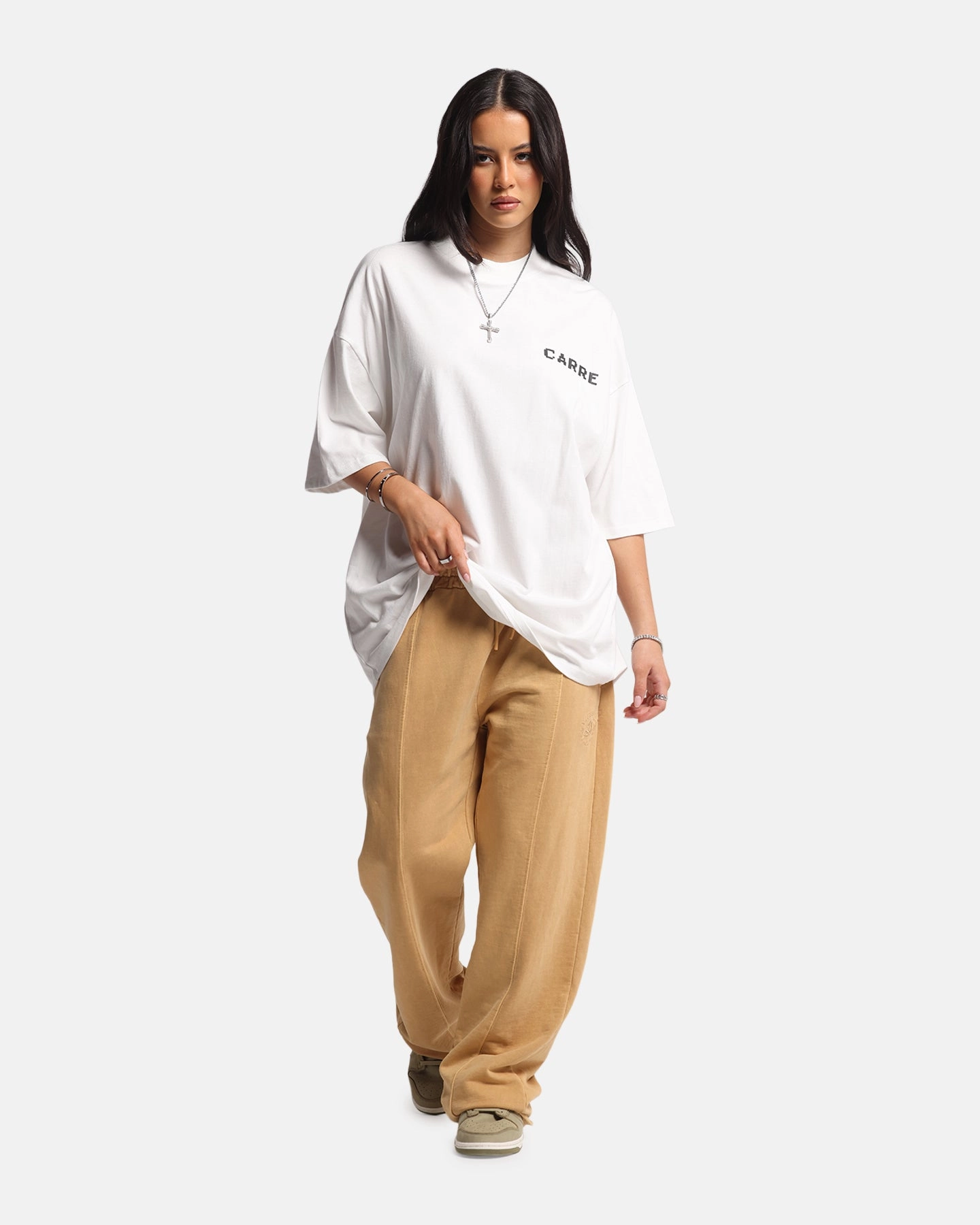 Carre Level Up Mock Neck T-Shirt Off White Stylish Fit Comfy Layer