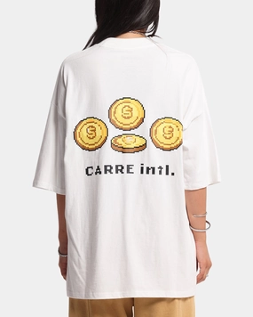 Carre Level Up Mock Neck T-Shirt Off White Comfy Look Wear
