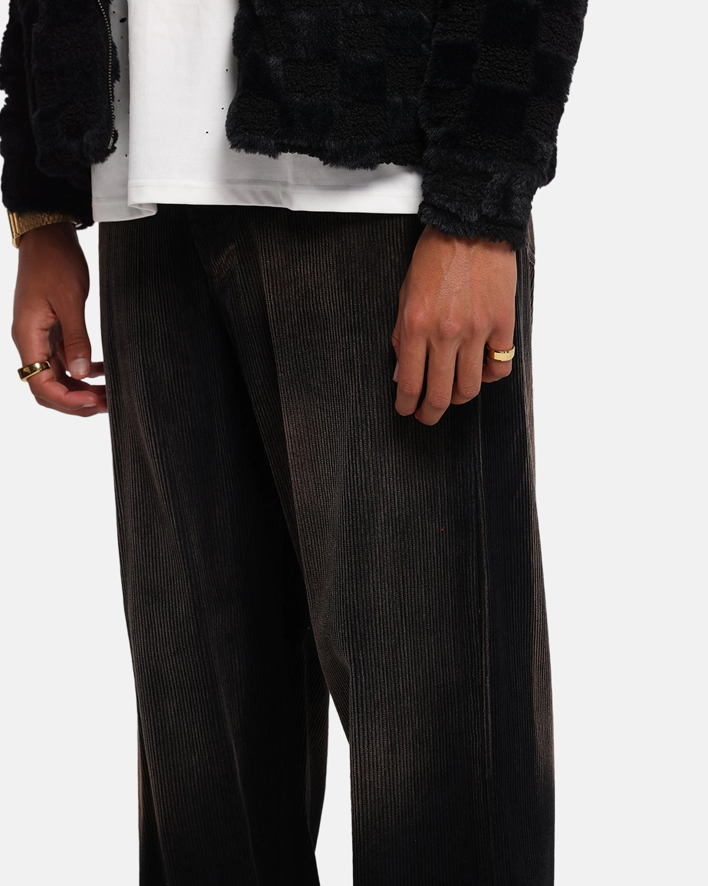 XXIII Corduroy Wash Pants Black Compression Support Lining Non Irritating