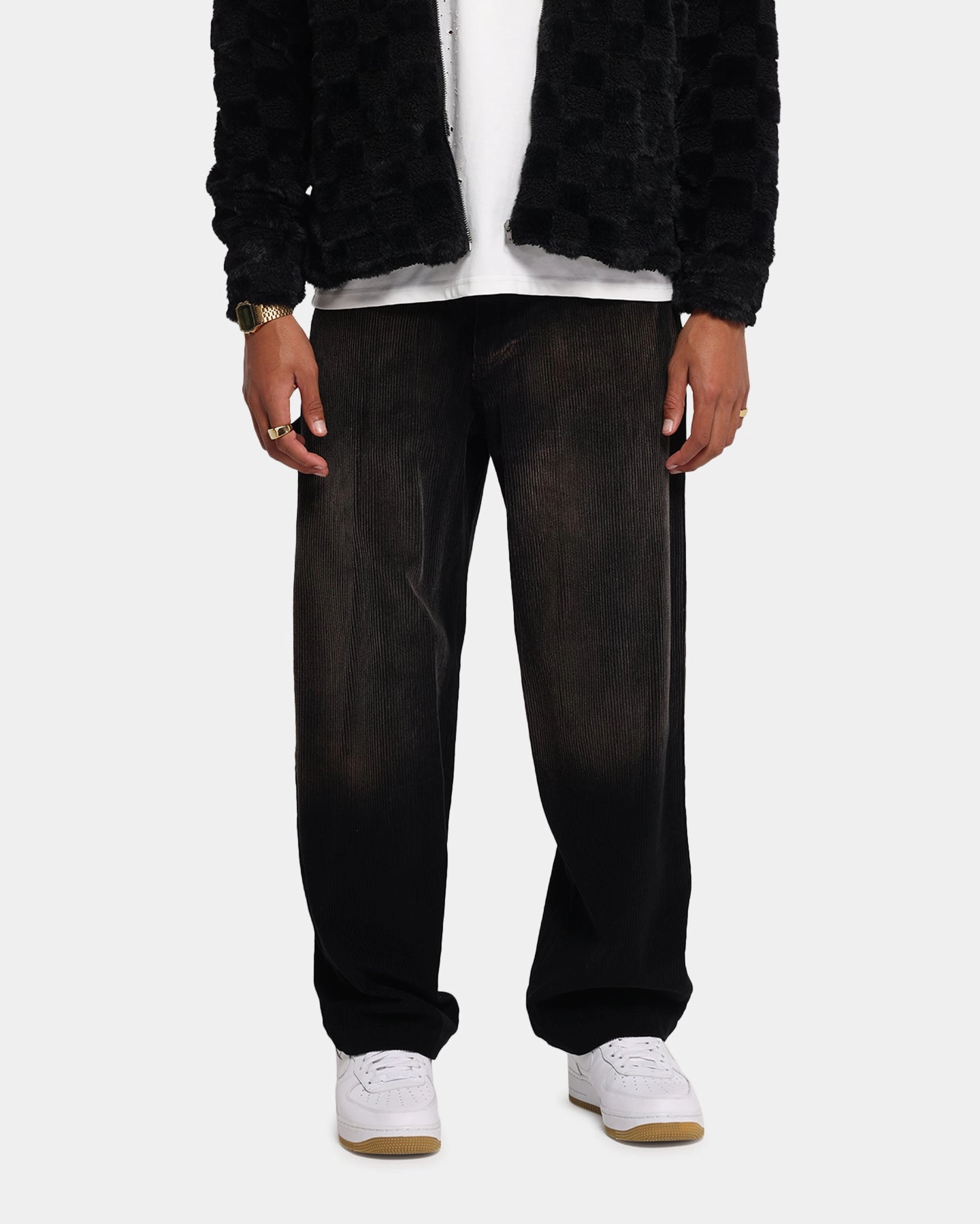 XXIII Corduroy Wash Pants Black Lightweight Fabric Streetwear vibe