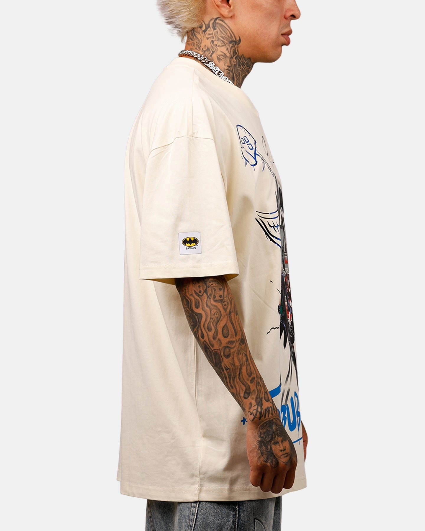 Street Style Versatile Wearable Freeze Max DC Batman Troublemakers T-Shirt Eggshell