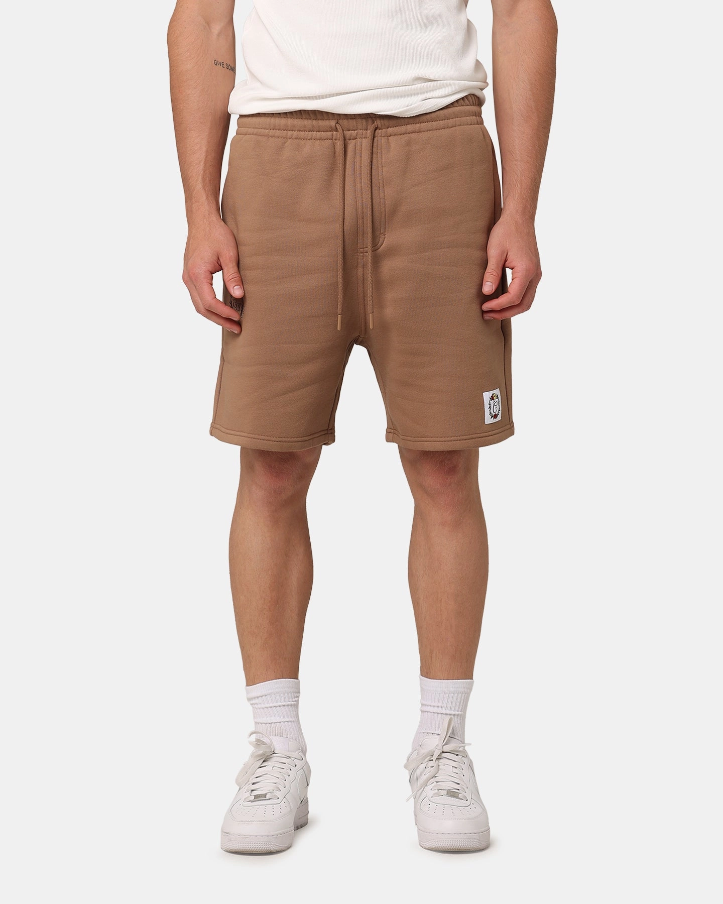 Carre Floral Fleece Shorts Brown Wide Range Motion