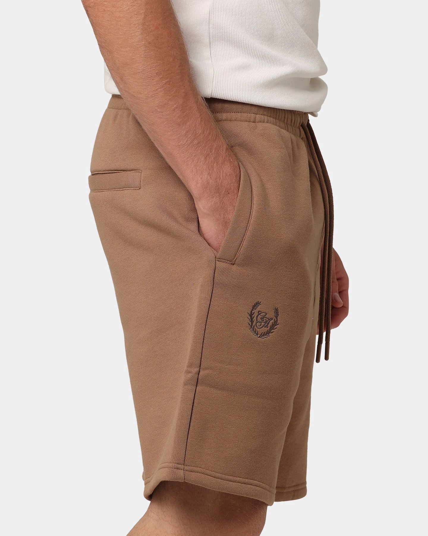 Carre Floral Fleece Shorts Brown Low Bulk Construction
