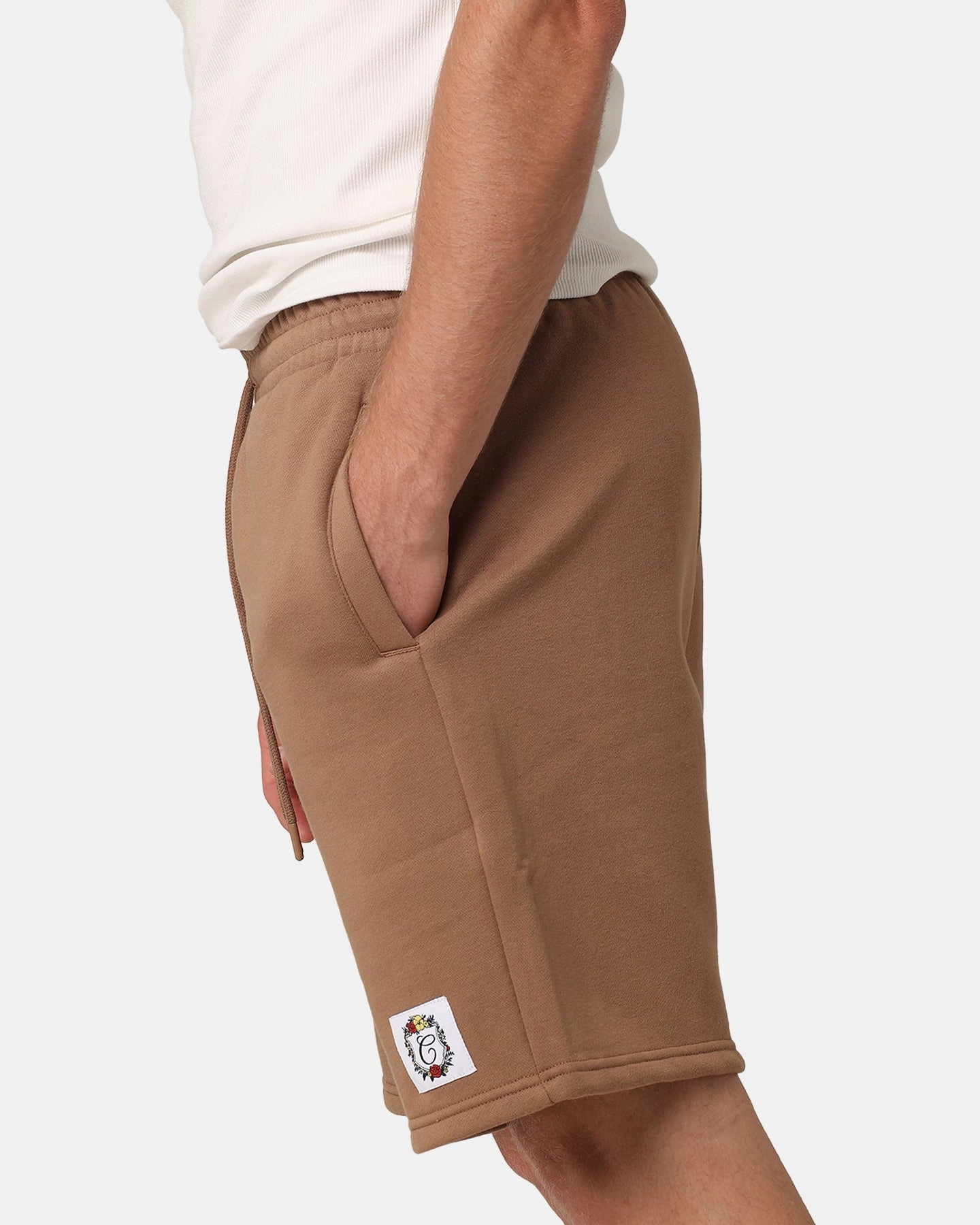 Carre Floral Fleece Shorts Brown Anorak Heat Ready