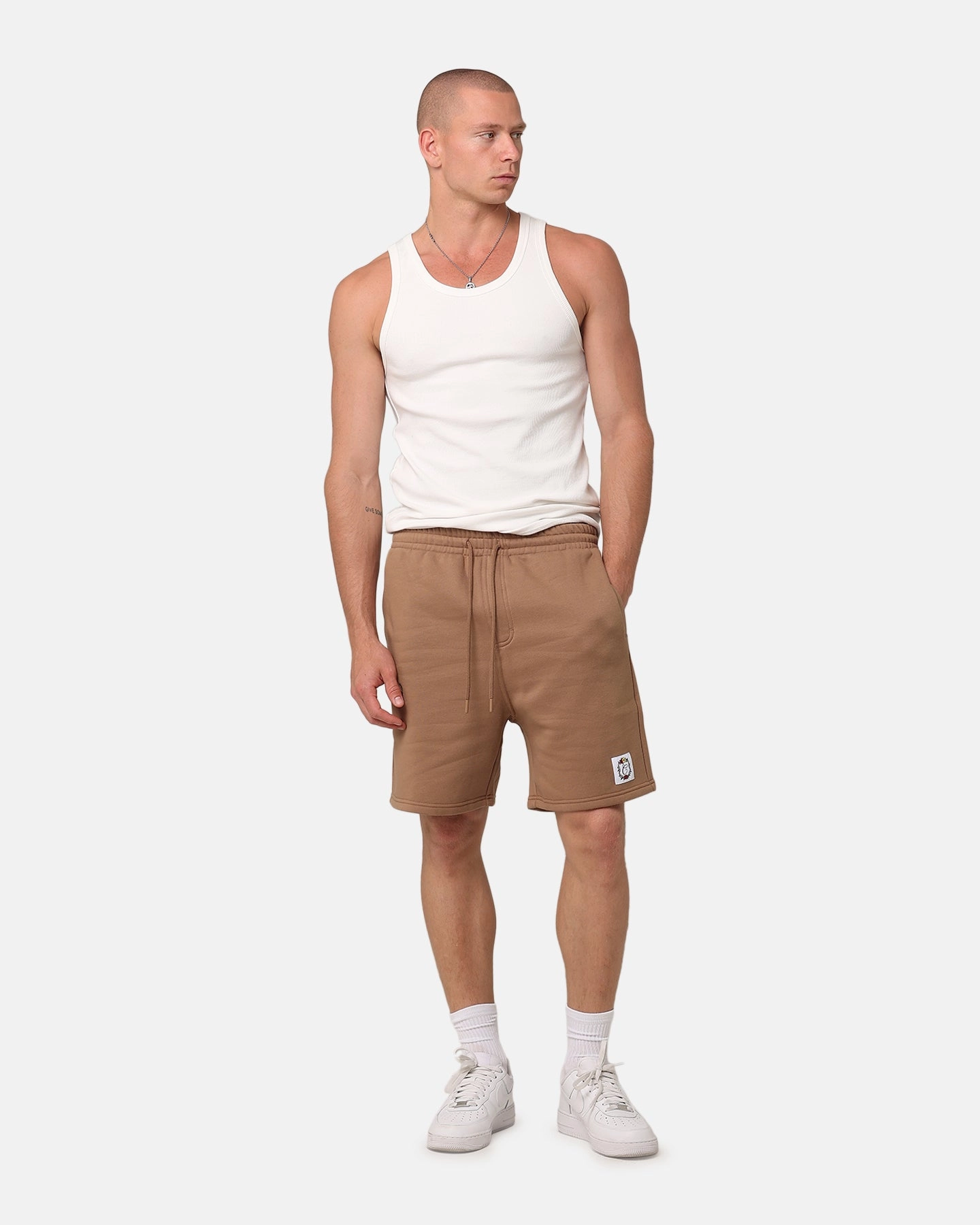 OdorControlTech Carre Floral Fleece Shorts Brown