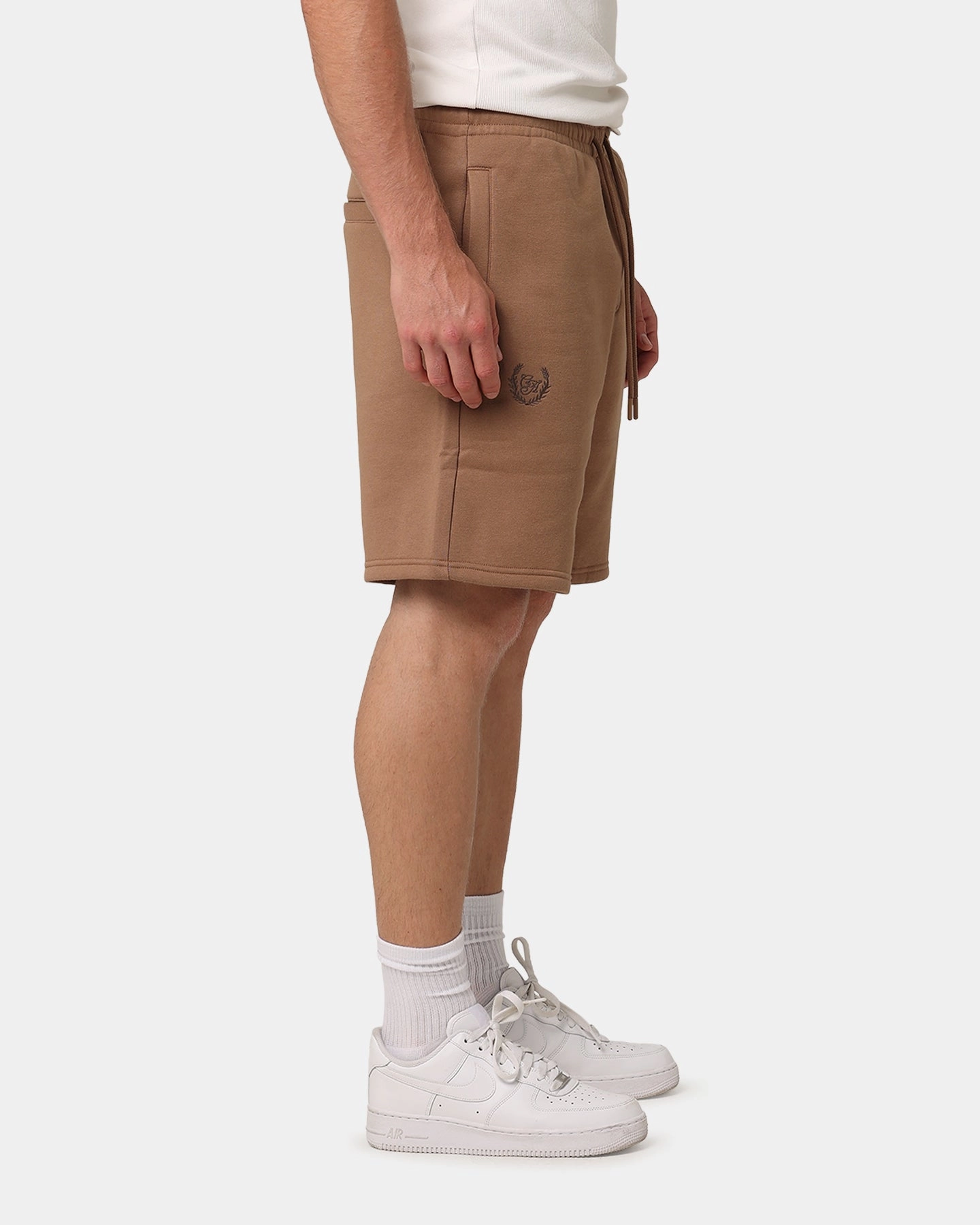 Carre Floral Fleece Shorts Brown Fashionable Look Anti - odor