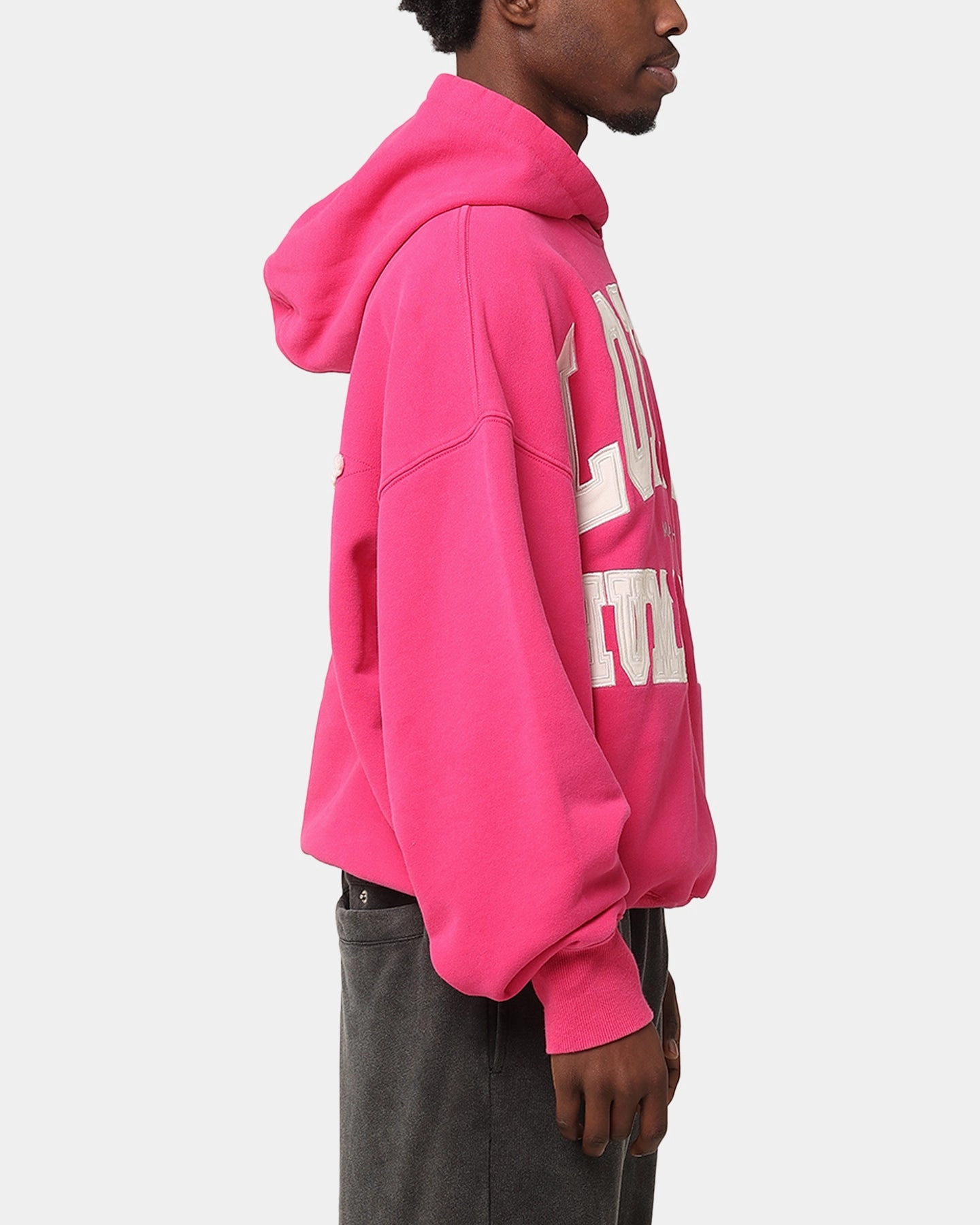 OversizedFit Loiter College Dropout Hoodie Pink