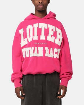 Loiter College Dropout Hoodie Pink Streetwear Fashion