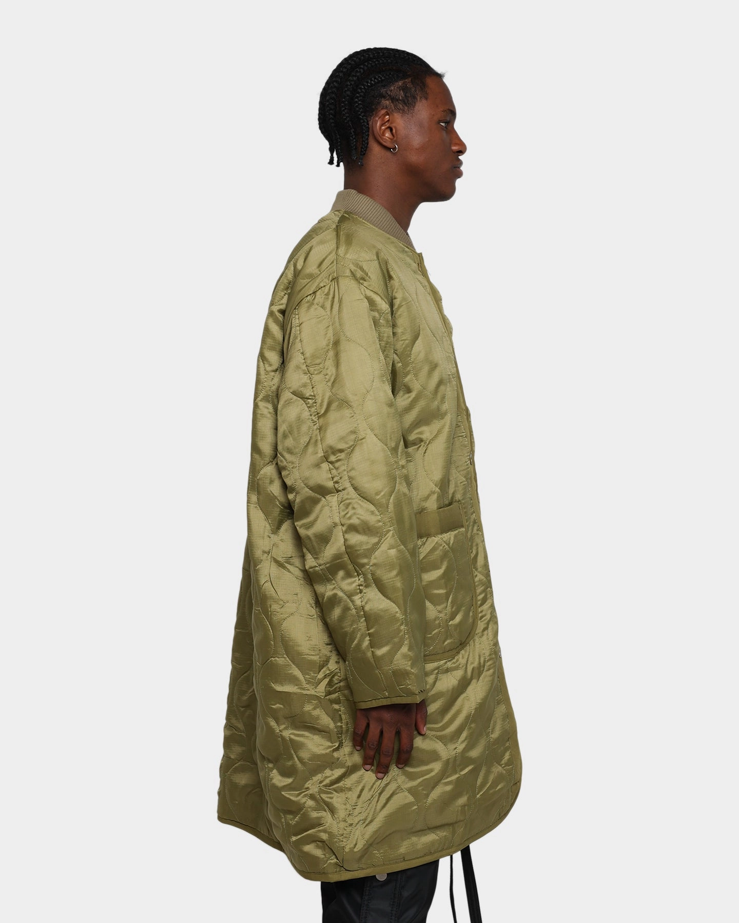 Travel Comfort MNML Zip Up Bomber Trench Jacket Olive