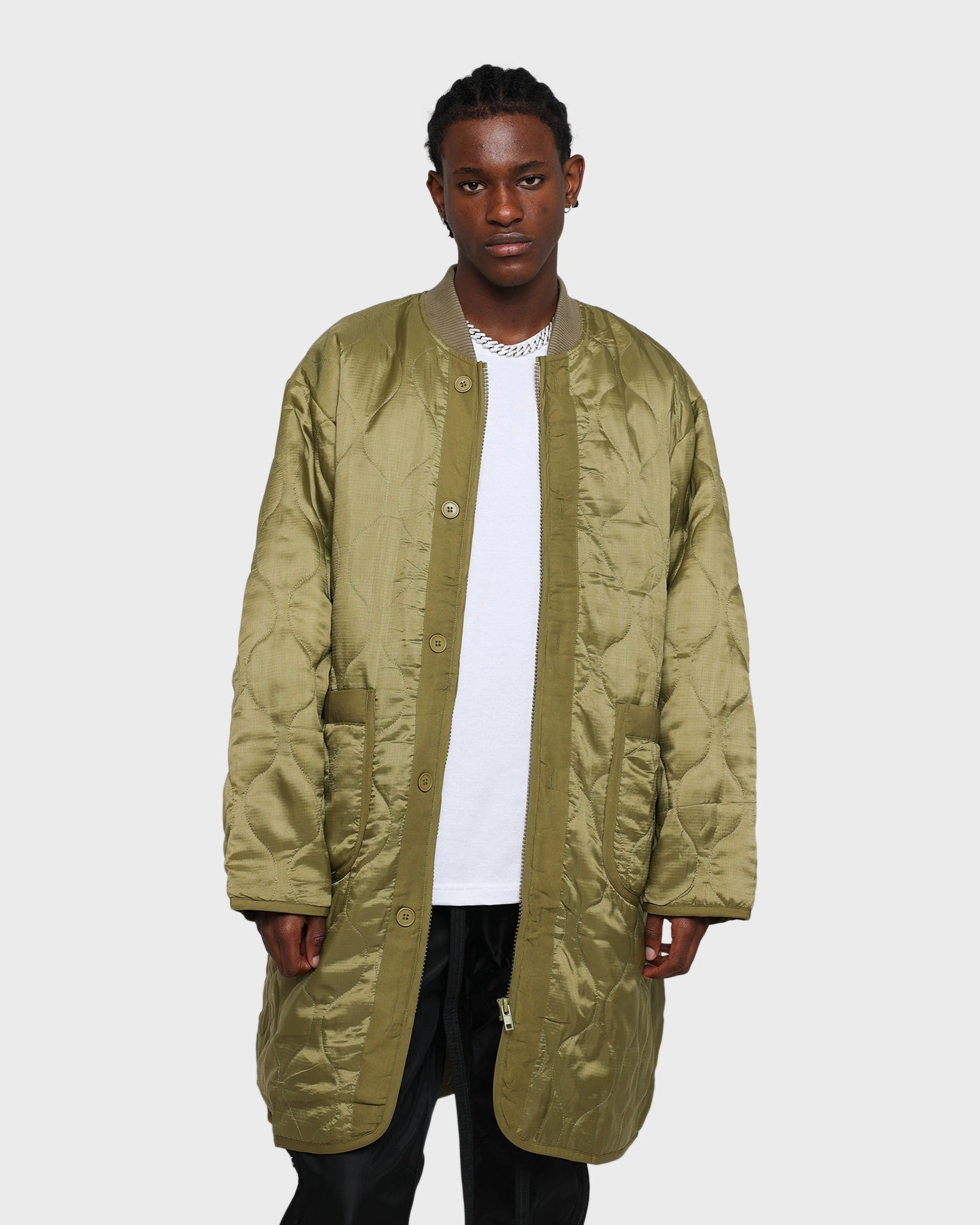 FlexibleMovement hot - weather option MNML Zip Up Bomber Trench Jacket Olive