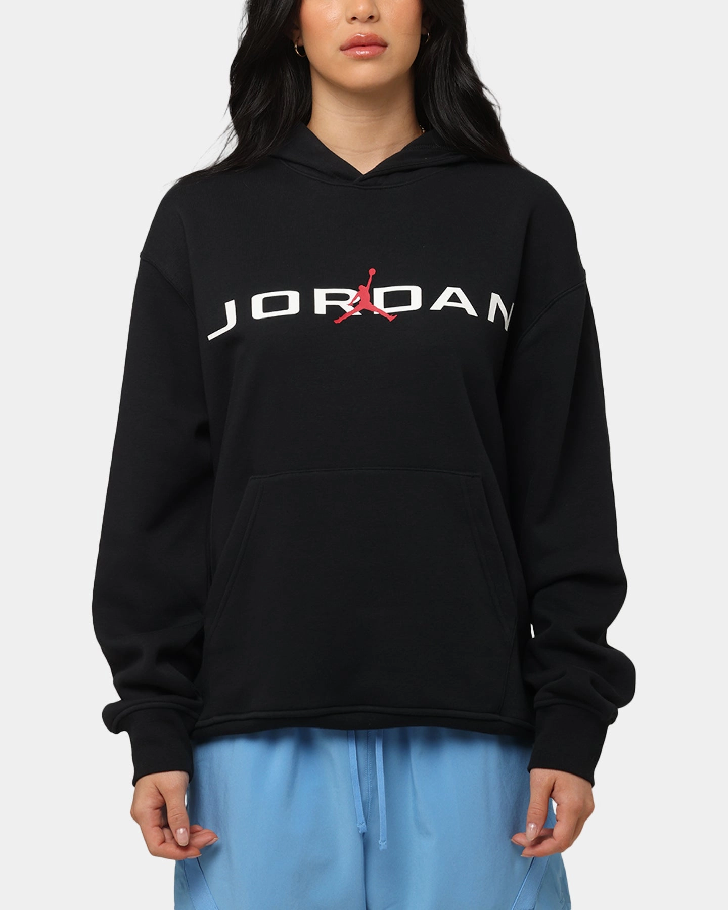 Jordan Essentials Fleece Air Stretch Hoodie Black Rack Anti Pill Treatment