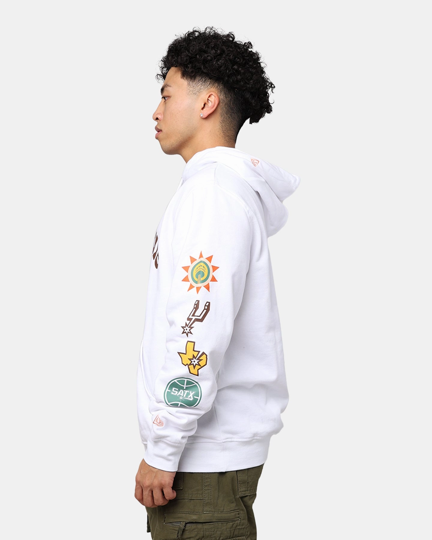 New Era San Antonio Spurs NBA 2023 Hoodie White suitable for school uniforms Trust