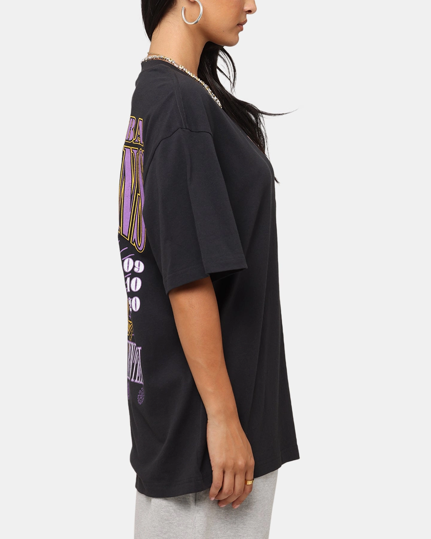 OdorResistant Fabric Mitchell & Ness Los Angeles Lakers 17-Time NBA Champions T-Shirt Faded Black
