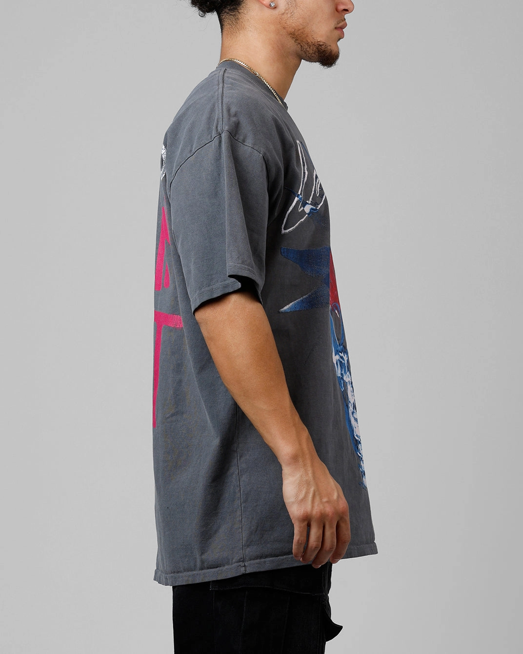 Loiter Brain Rot Vintage T-Shirt Charcoal Reversible Design Concept