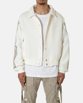 Grade MNML Skeleton Varsity Jacket Cream