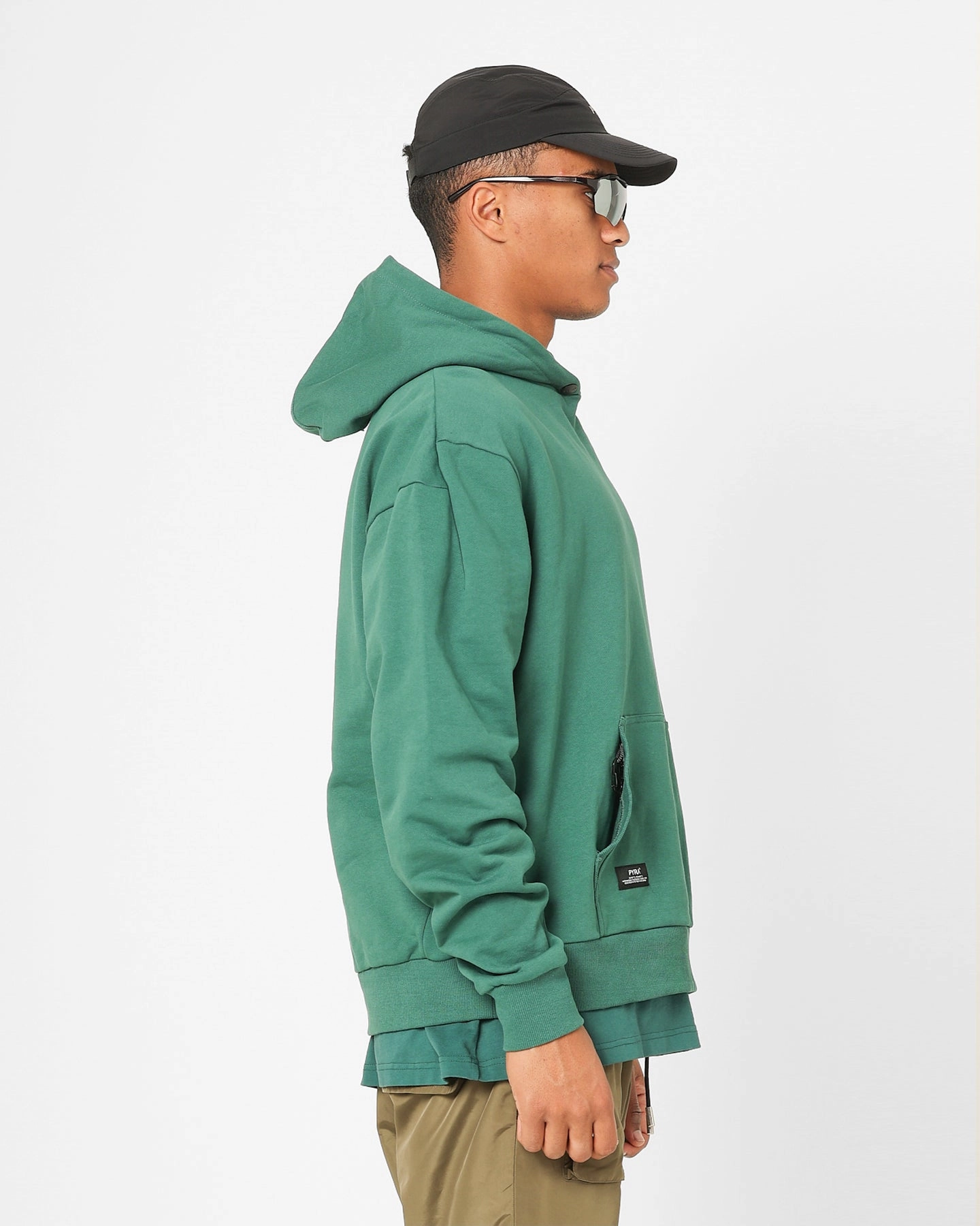 NonIrritating Tagless Neck Pyra Core Logo Hoodie Marine