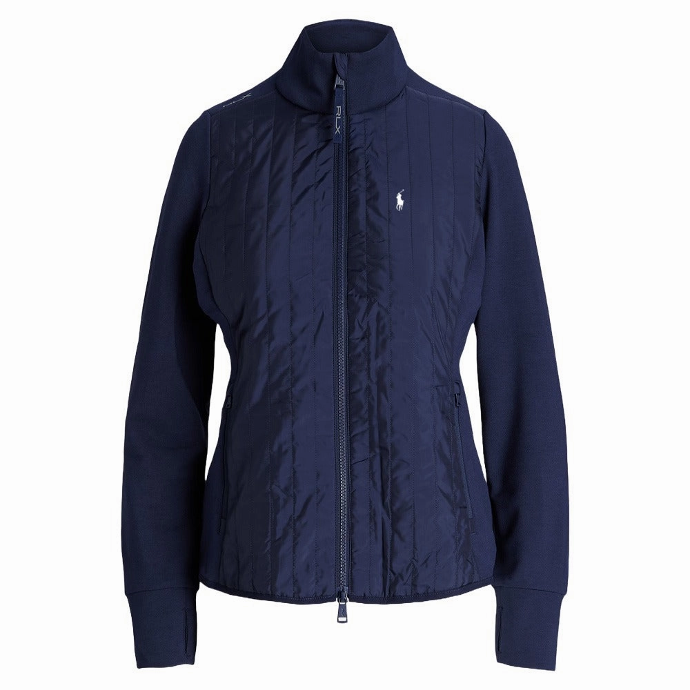 Ralph Lauren Performance Wool/Nylon Full-Zip Solid Golf Jacket Refined Navy - FW24 Women Water Resistant Static Dissipating Threading