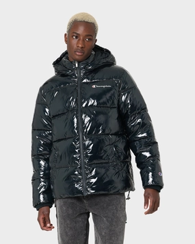 Champion High Shine Puffer Jacket Black Necklace