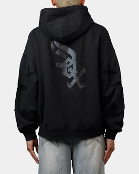 Mitchell & Ness Chicago White Sox Starburst Hoodie Faded Black Quick Adjust Straps Magnetic Closure System