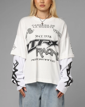 Loiter Performance Layered Long Sleeve T-Shirt Off White Stretch Fabric Technology