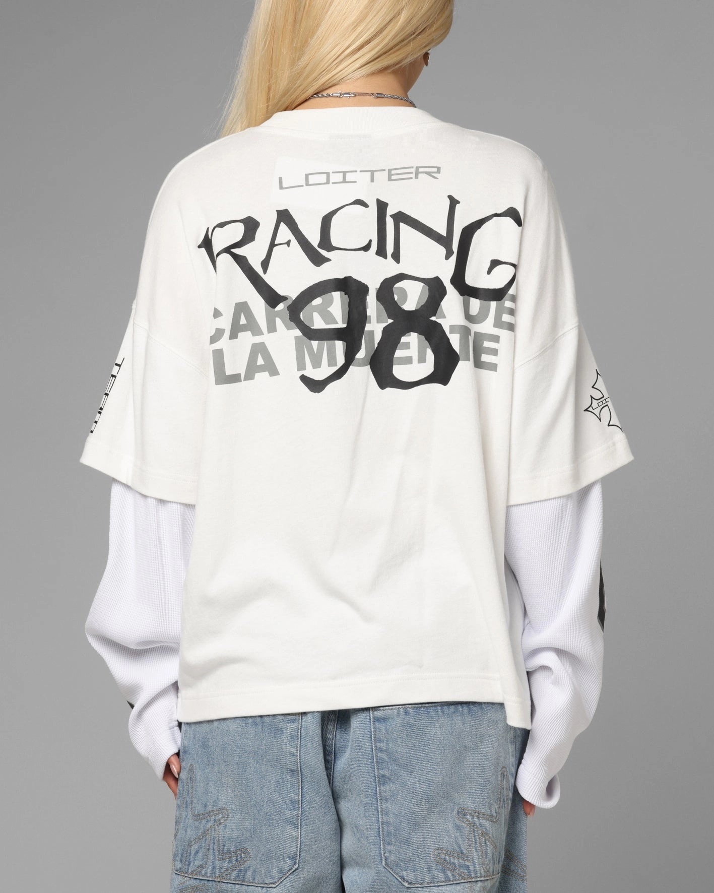 Loiter Performance Layered Long Sleeve T-Shirt Off White stain resistant coating Comfort Wearable